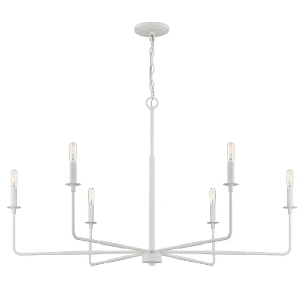 Salerno 6-Light Chandelier in White Bisque - Image 4