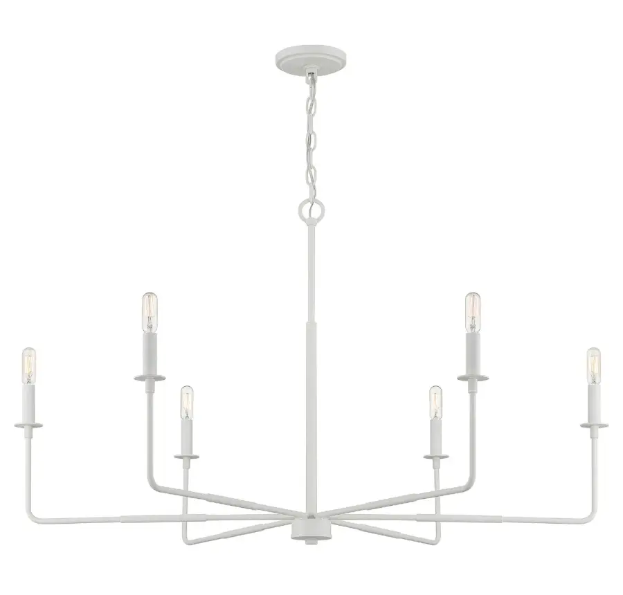 Salerno 6-Light Chandelier in White Bisque - Image 4