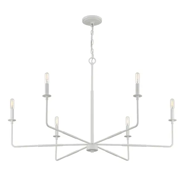 Salerno 6-Light Chandelier in White Bisque - Image 5