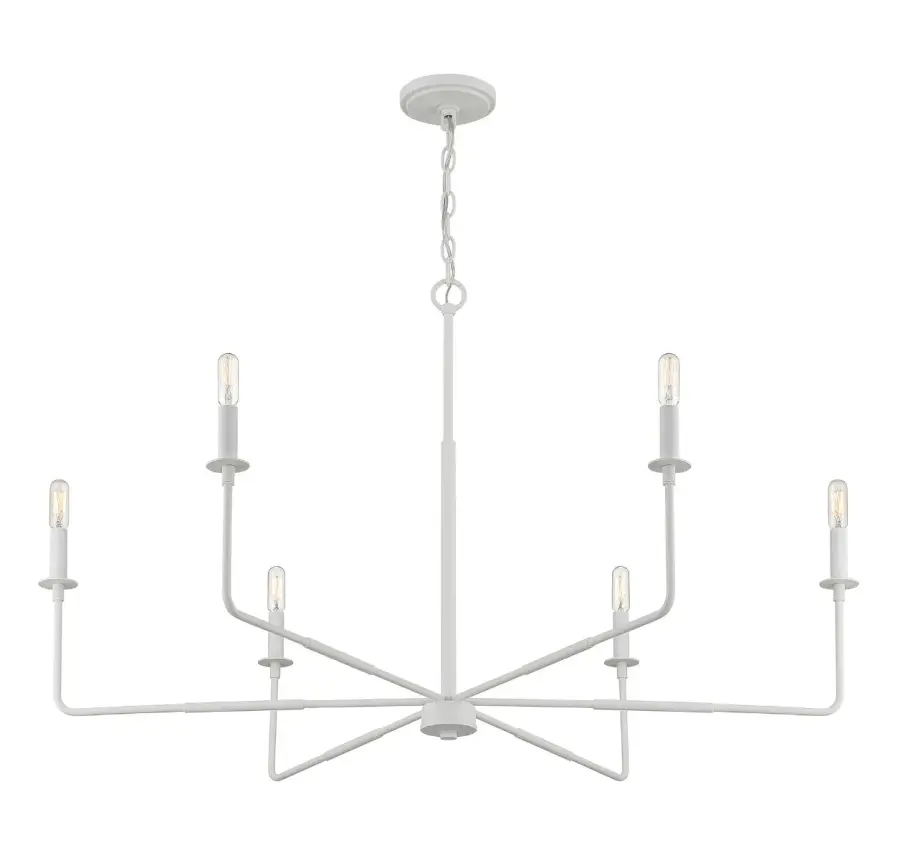 Salerno 6-Light Chandelier in White Bisque - Image 5