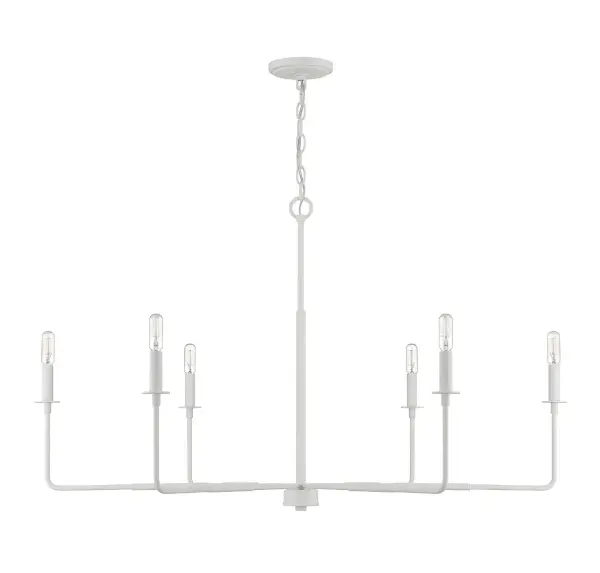 Salerno 6-Light Chandelier in White Bisque - Image 6
