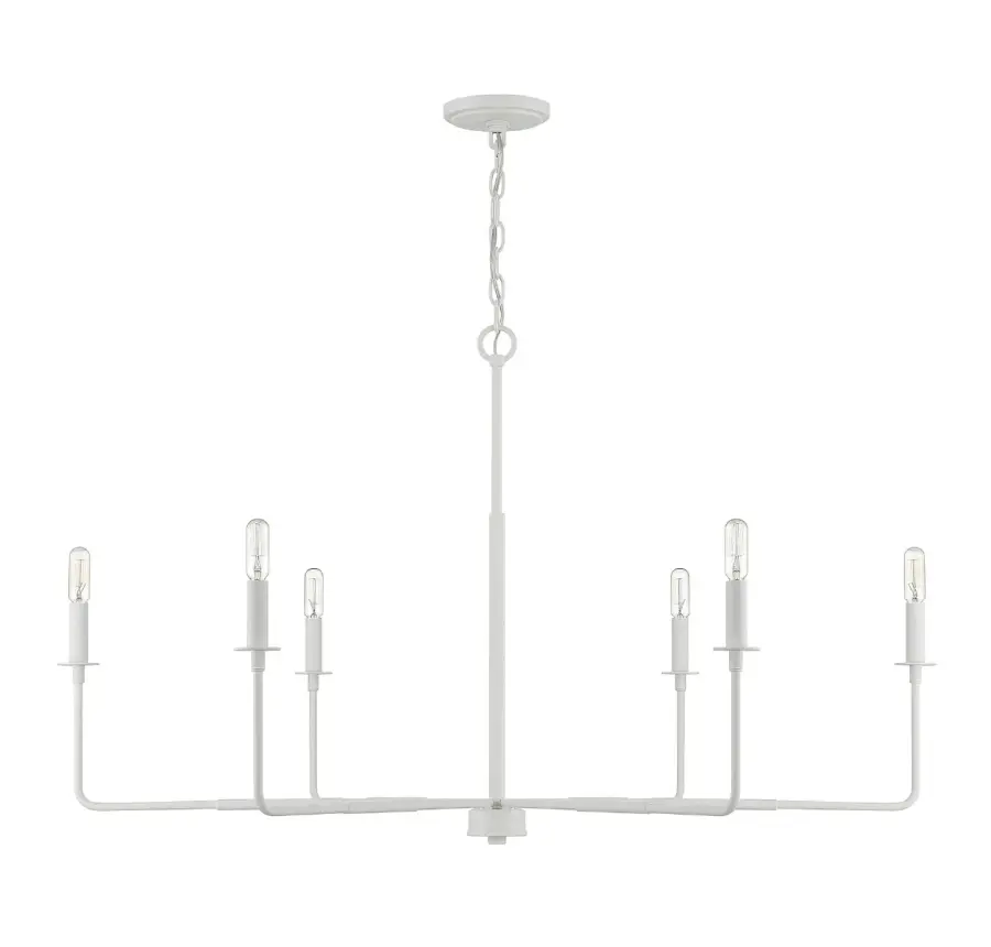 Salerno 6-Light Chandelier in White Bisque - Image 6