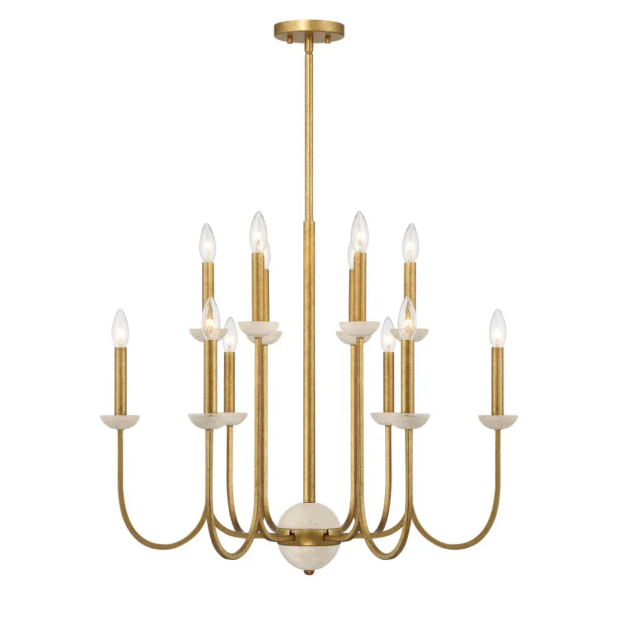 Oakhurst 12-Light Chandelier in Antique Gold - Image 1