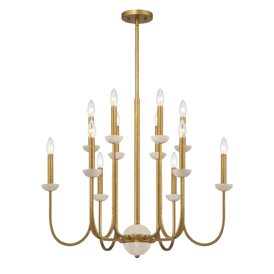 Oakhurst 12-Light Chandelier in Antique Gold - Image 3