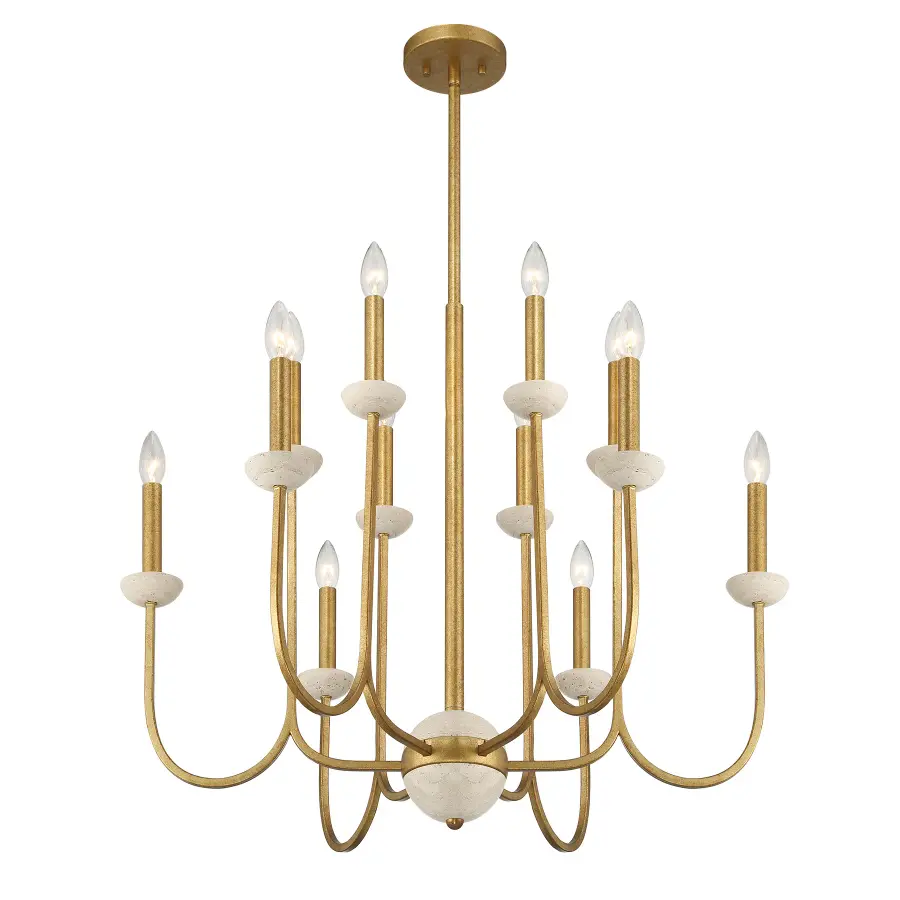 Oakhurst 12-Light Chandelier in Antique Gold - Image 4