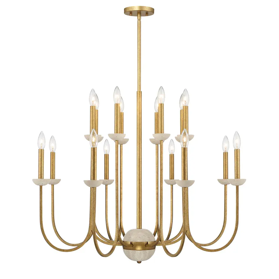 Oakhurst 16-Light Chandelier in Antique Gold - Image 1