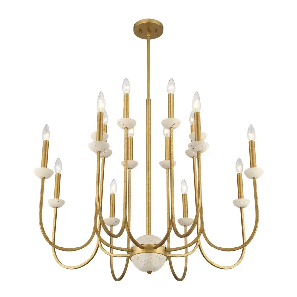 Oakhurst 16-Light Chandelier in Antique Gold - Image 4
