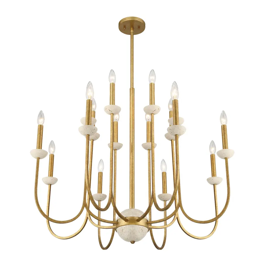 Oakhurst 16-Light Chandelier in Antique Gold - Image 4