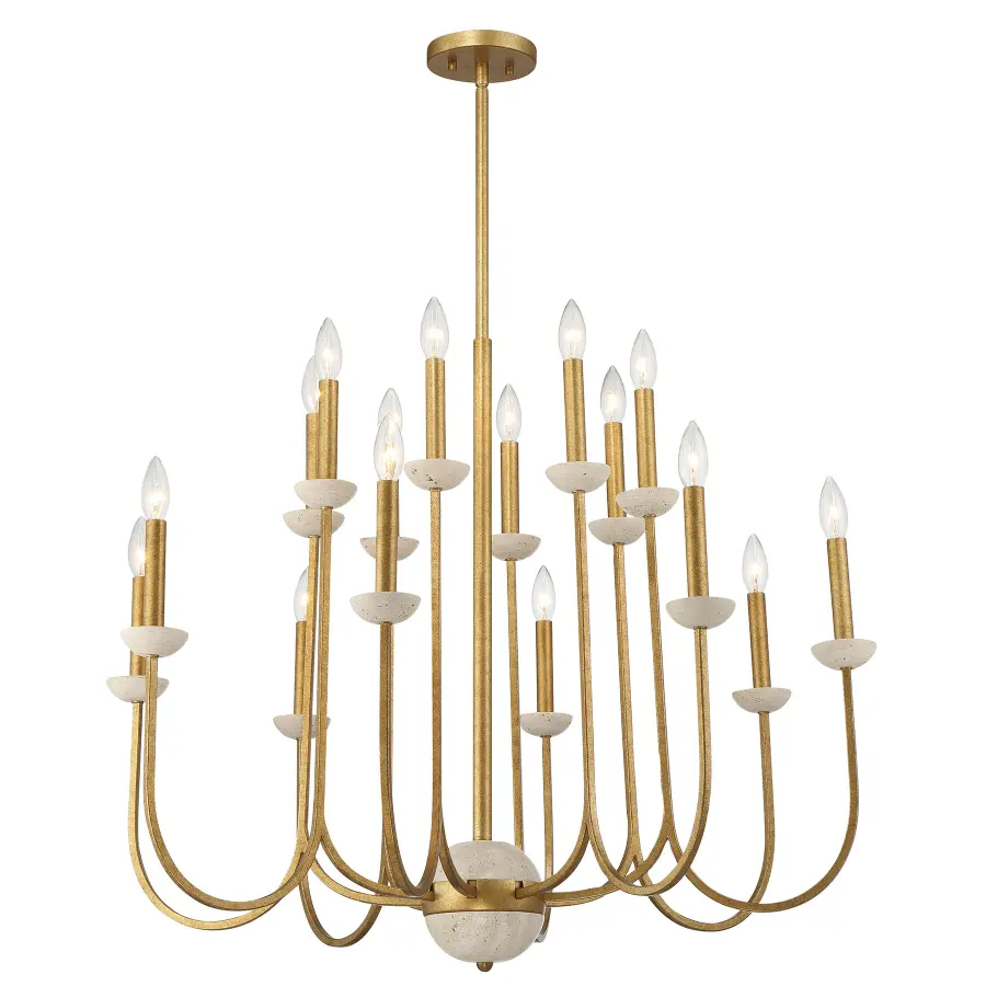 Oakhurst 16-Light Chandelier in Antique Gold - Image 5