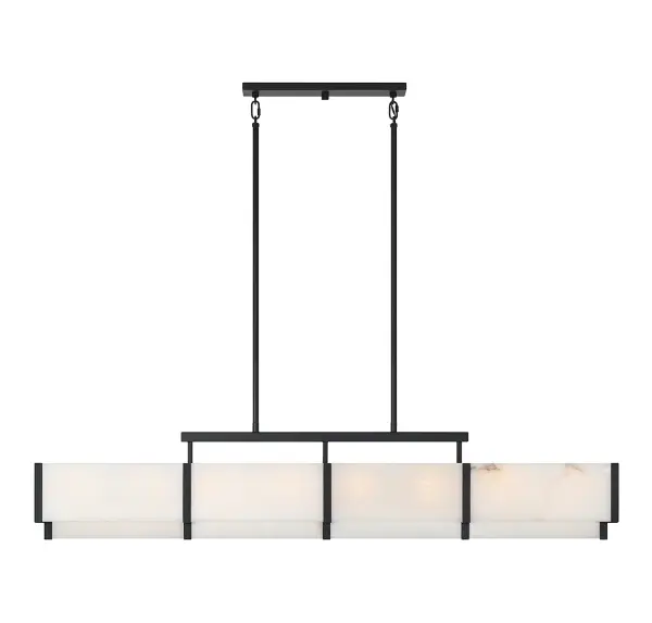 Orleans Eight Light Linear Chandelier in Black Cashmere - Image 3