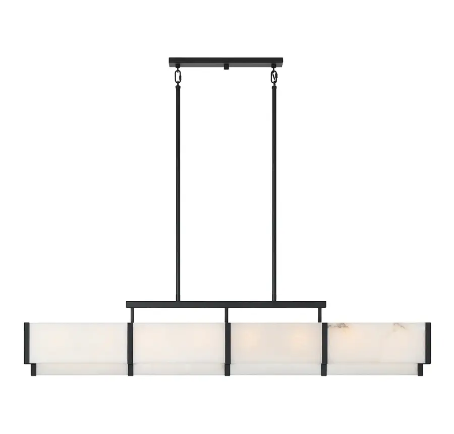 Orleans Eight Light Linear Chandelier in Black Cashmere - Image 3