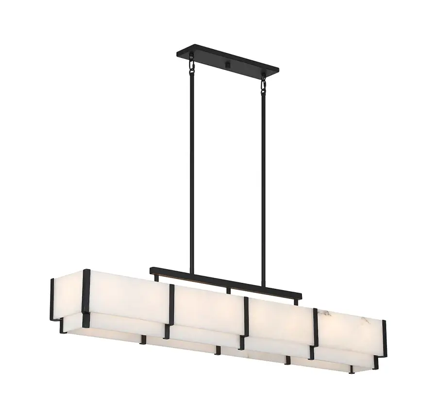 Orleans Eight Light Linear Chandelier in Black Cashmere - Image 4