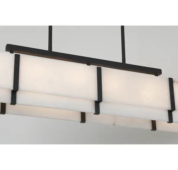 Orleans Eight Light Linear Chandelier in Black Cashmere - Image 6