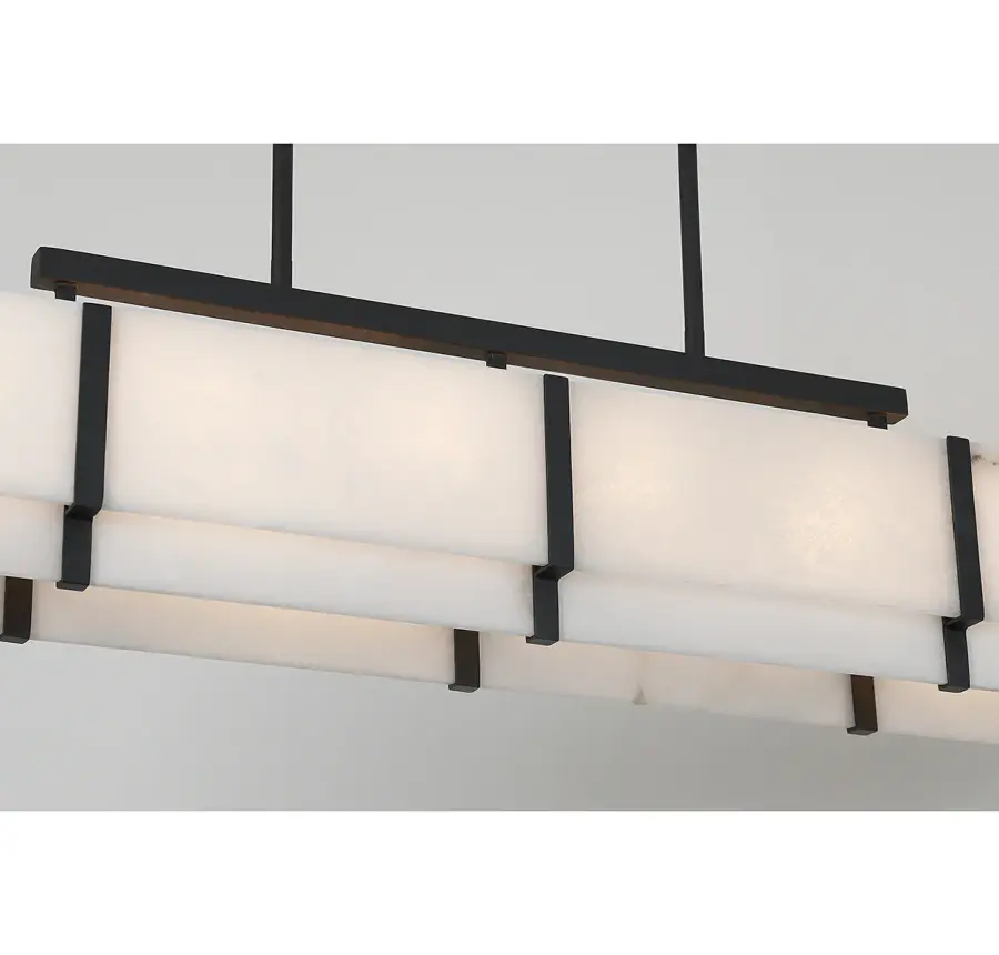 Orleans Eight Light Linear Chandelier in Black Cashmere - Image 6