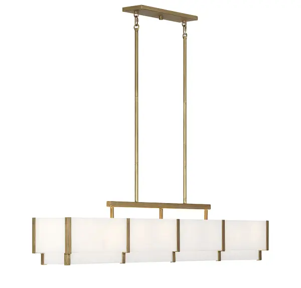Orleans 8-Light Linear Chandelier in Distressed Gold - Image 1