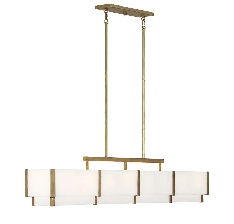 Orleans 8-Light Linear Chandelier in Distressed Gold - Image 1