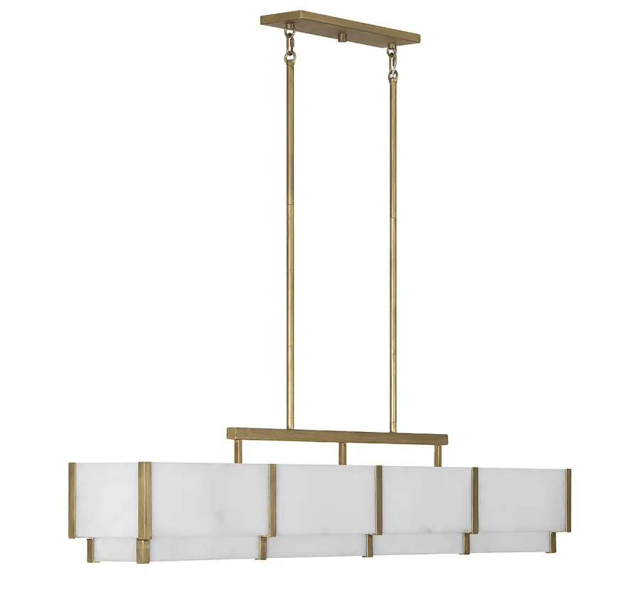 Orleans 8-Light Linear Chandelier in Distressed Gold - Image 2