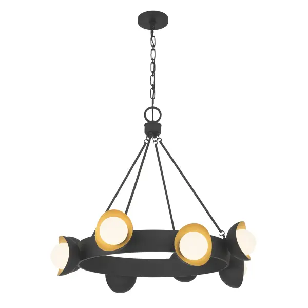 Pierson 8-Light Chandelier in Black Cashmere and True Gold - Image 3