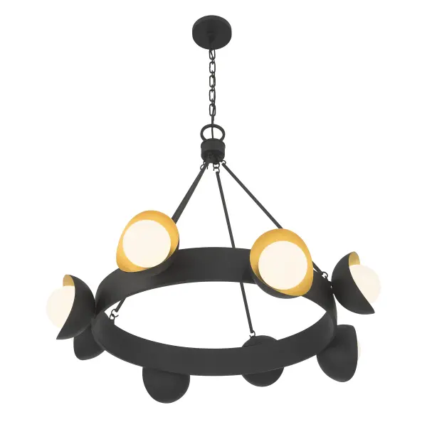 Pierson 8-Light Chandelier in Black Cashmere and True Gold - Image 4