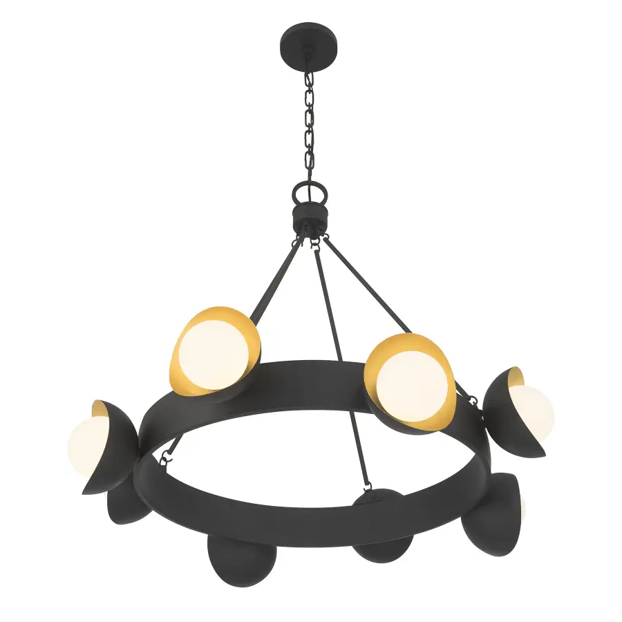 Pierson 8-Light Chandelier in Black Cashmere and True Gold - Image 4