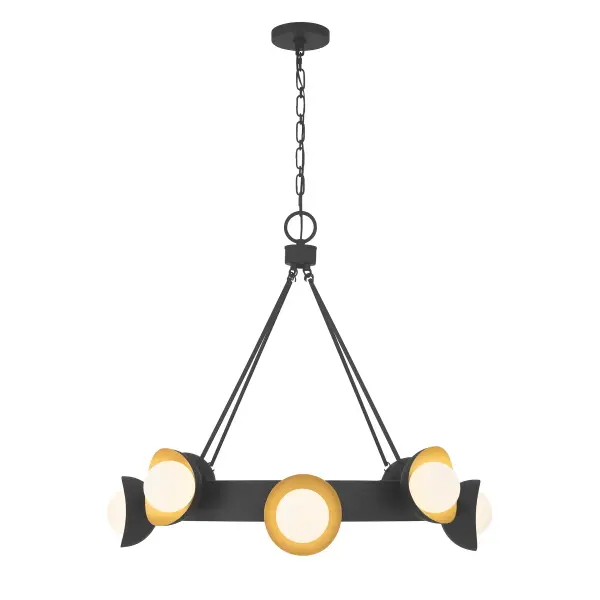 Pierson 8-Light Chandelier in Black Cashmere and True Gold - Image 5