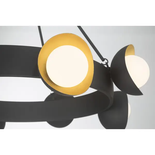 Pierson 8-Light Chandelier in Black Cashmere and True Gold - Image 7