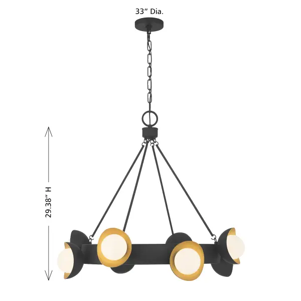 Pierson 8-Light Chandelier in Black Cashmere and True Gold - Image 8