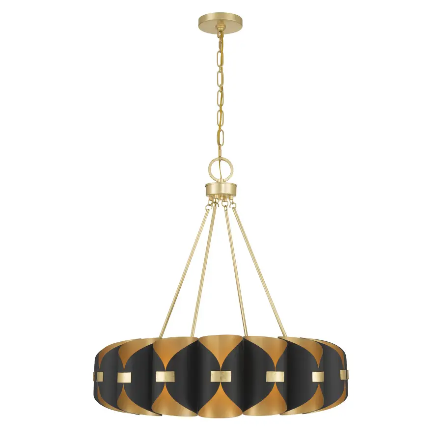 Pelham 16-Light Chandelier in Black Cashmere and True Gold - Image 1