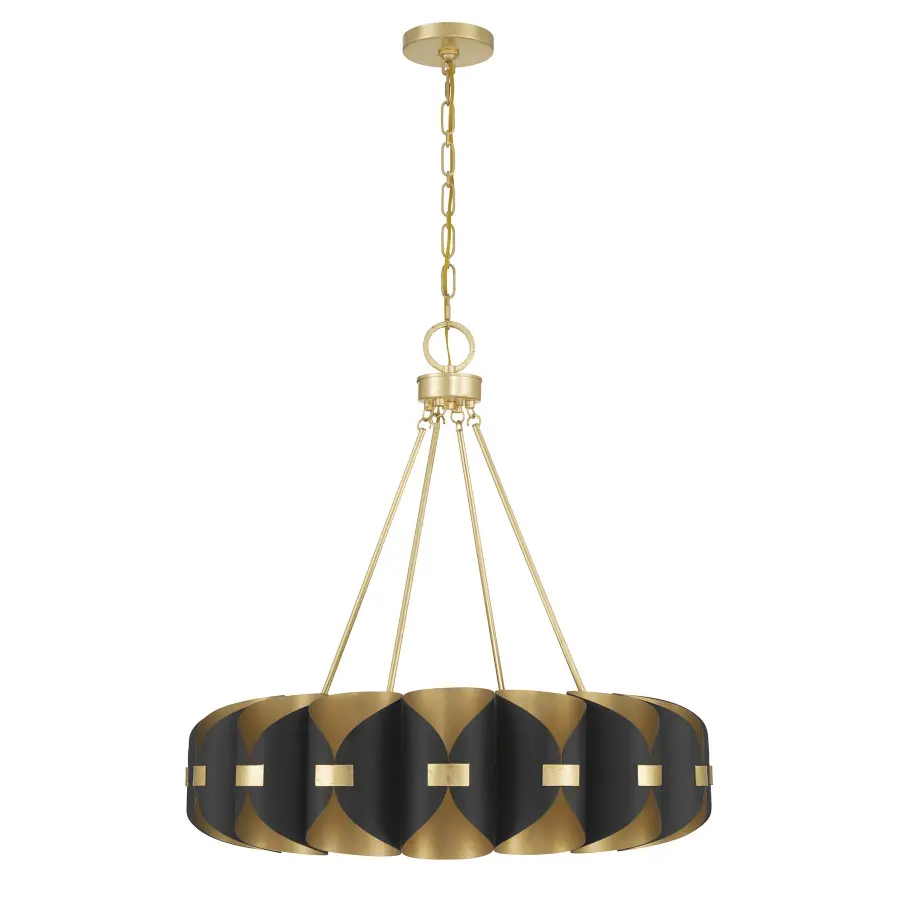 Pelham 16-Light Chandelier in Black Cashmere and True Gold - Image 2