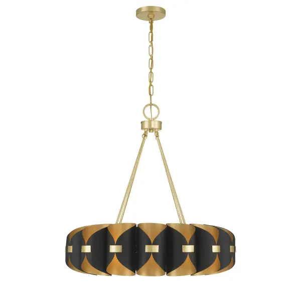 Pelham 16-Light Chandelier in Black Cashmere and True Gold - Image 5