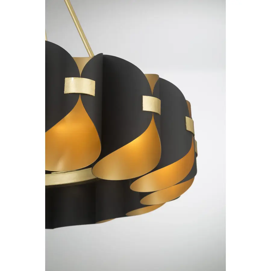 Pelham 16-Light Chandelier in Black Cashmere and True Gold - Image 7
