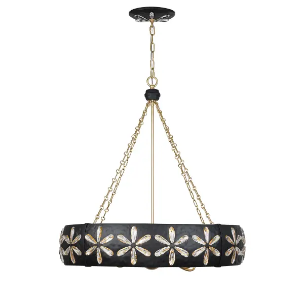 Venice 6-Light Chandelier in Metropolis Black and Gold by Breegan Jane - Image 1