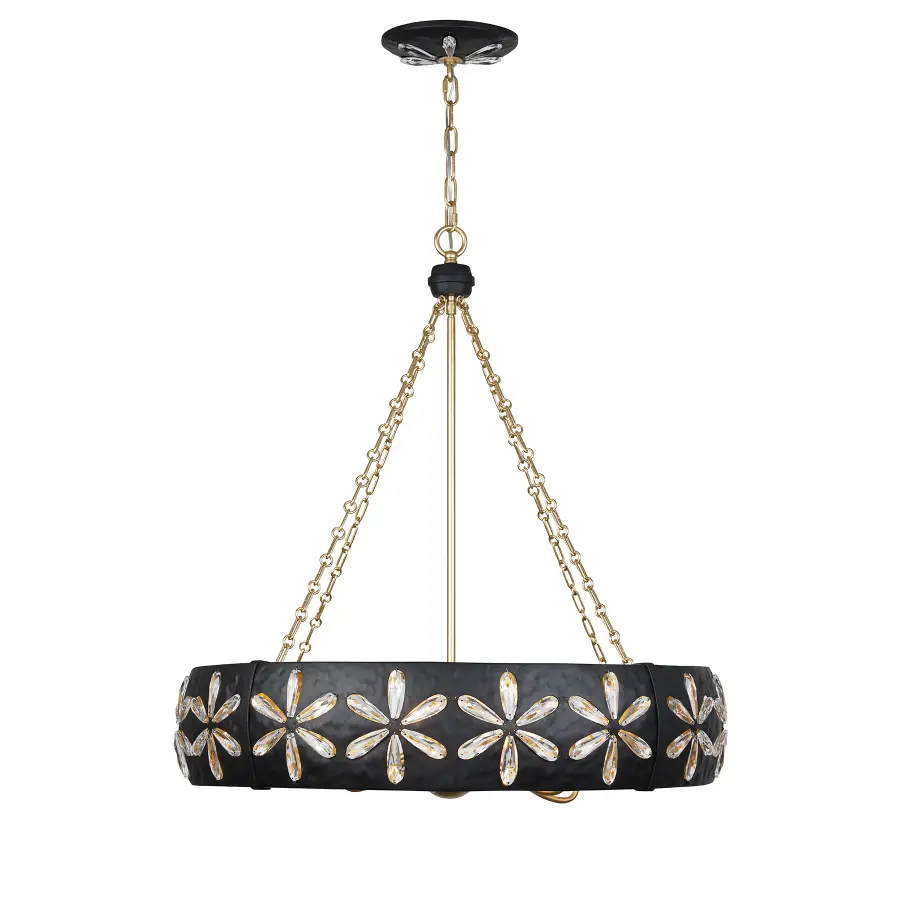 Venice 6-Light Chandelier in Metropolis Black and Gold by Breegan Jane - Image 1