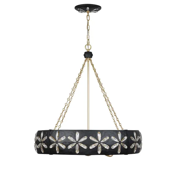 Venice 6-Light Chandelier in Metropolis Black and Gold by Breegan Jane - Image 2