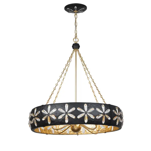 Venice 6-Light Chandelier in Metropolis Black and Gold by Breegan Jane - Image 3