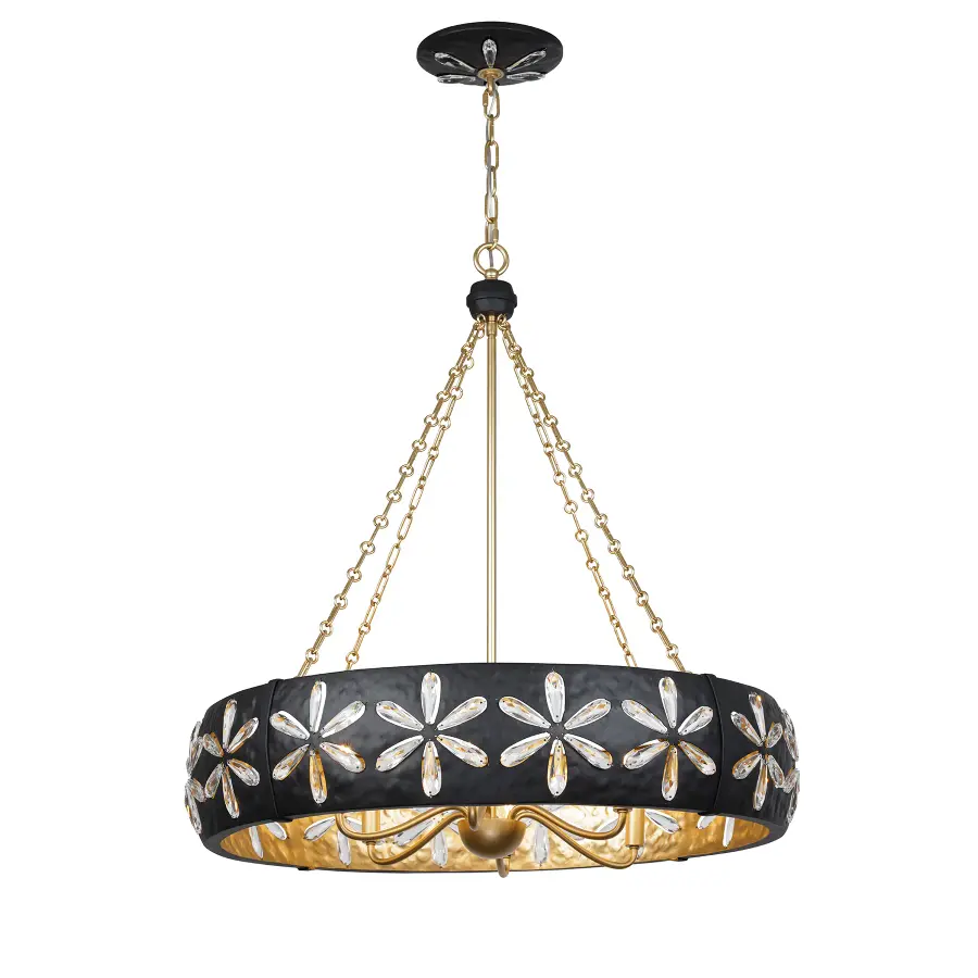 Venice 6-Light Chandelier in Metropolis Black and Gold by Breegan Jane - Image 3