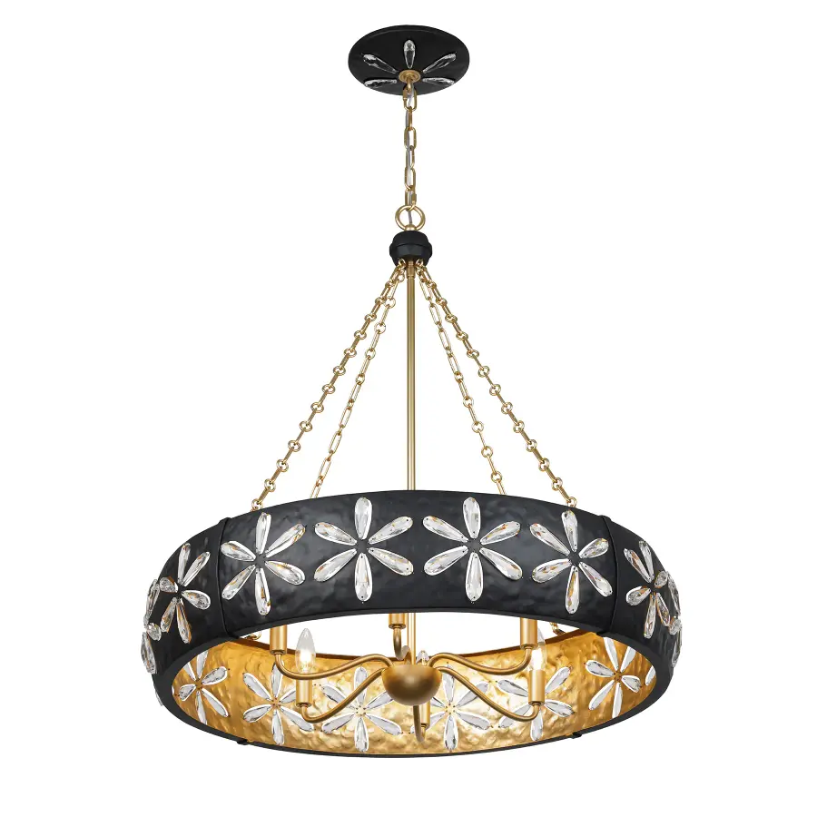 Venice 6-Light Chandelier in Metropolis Black and Gold by Breegan Jane - Image 4