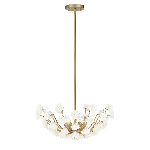 Flores 4-Light Chandelier in Noble Brass by Breegan Jane