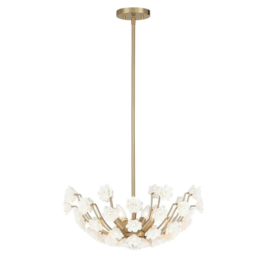 Flores 4-Light Chandelier in Noble Brass by Breegan Jane - Image 1