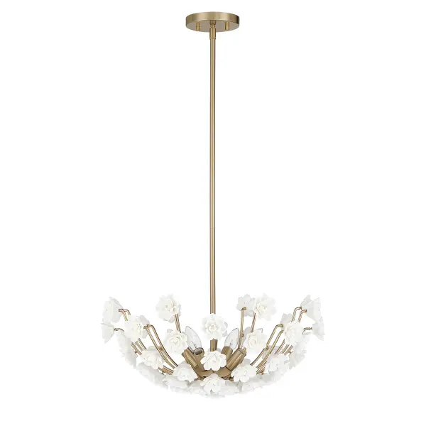 Flores 4-Light Chandelier in Noble Brass by Breegan Jane - alternate view