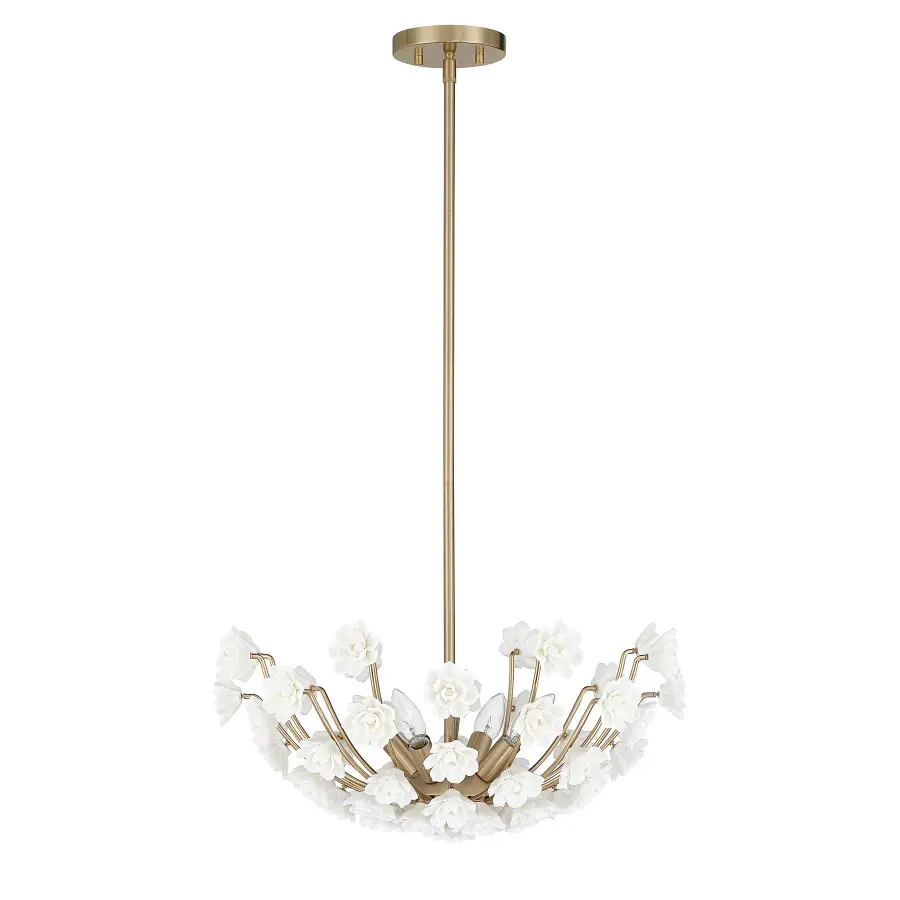 Flores 4-Light Chandelier in Noble Brass by Breegan Jane - Image 2