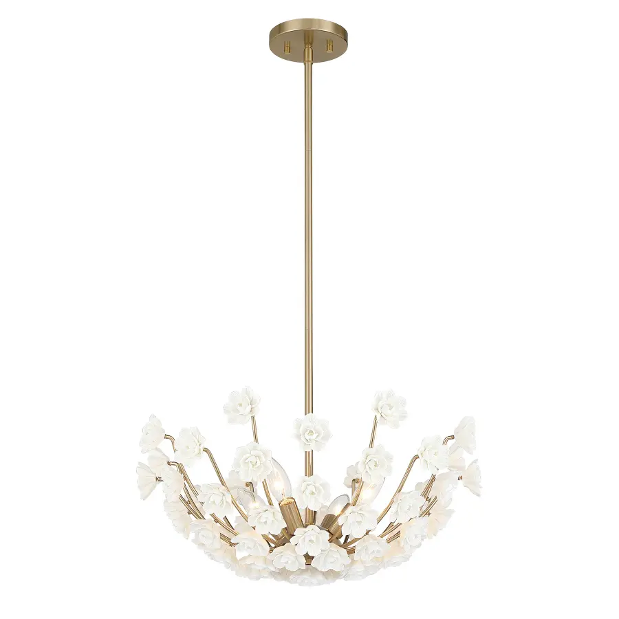 Flores 4-Light Chandelier in Noble Brass by Breegan Jane - Image 3