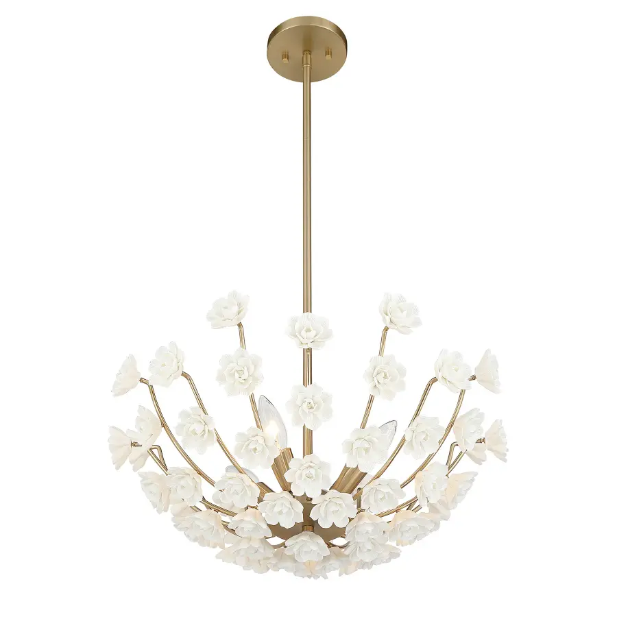 Flores 4-Light Chandelier in Noble Brass by Breegan Jane - Image 4