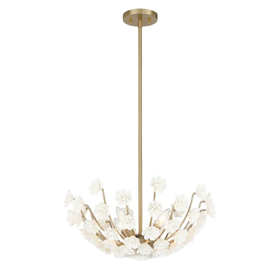 Flores 4-Light Chandelier in Noble Brass by Breegan Jane - Image 5