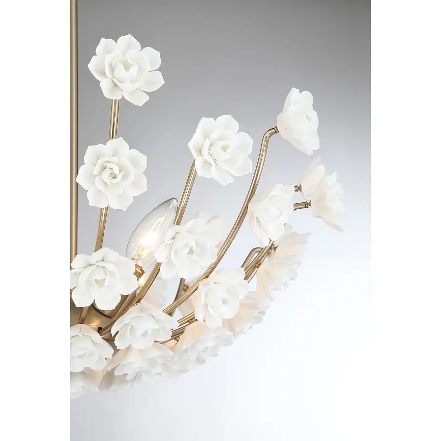 Flores 4-Light Chandelier in Noble Brass by Breegan Jane - Image 7