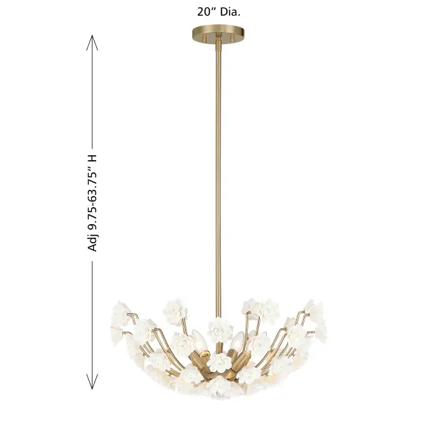 Flores 4-Light Chandelier in Noble Brass by Breegan Jane - Image 8