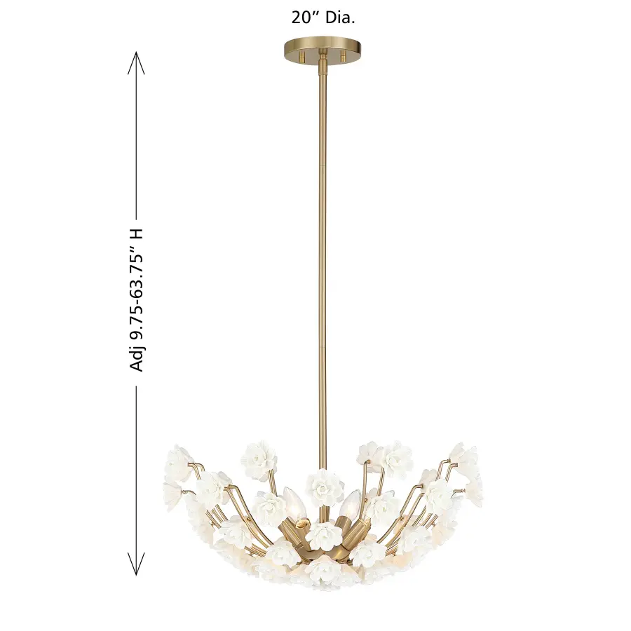 Flores 4-Light Chandelier in Noble Brass by Breegan Jane - Image 8