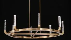 Del Mar 8-Light LED Chandelier in Warm Brass by Breegan Jane - Image 6