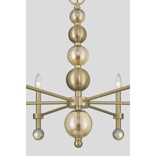 Crescent 6-Light Chandelier in Noble Brass - Image 8