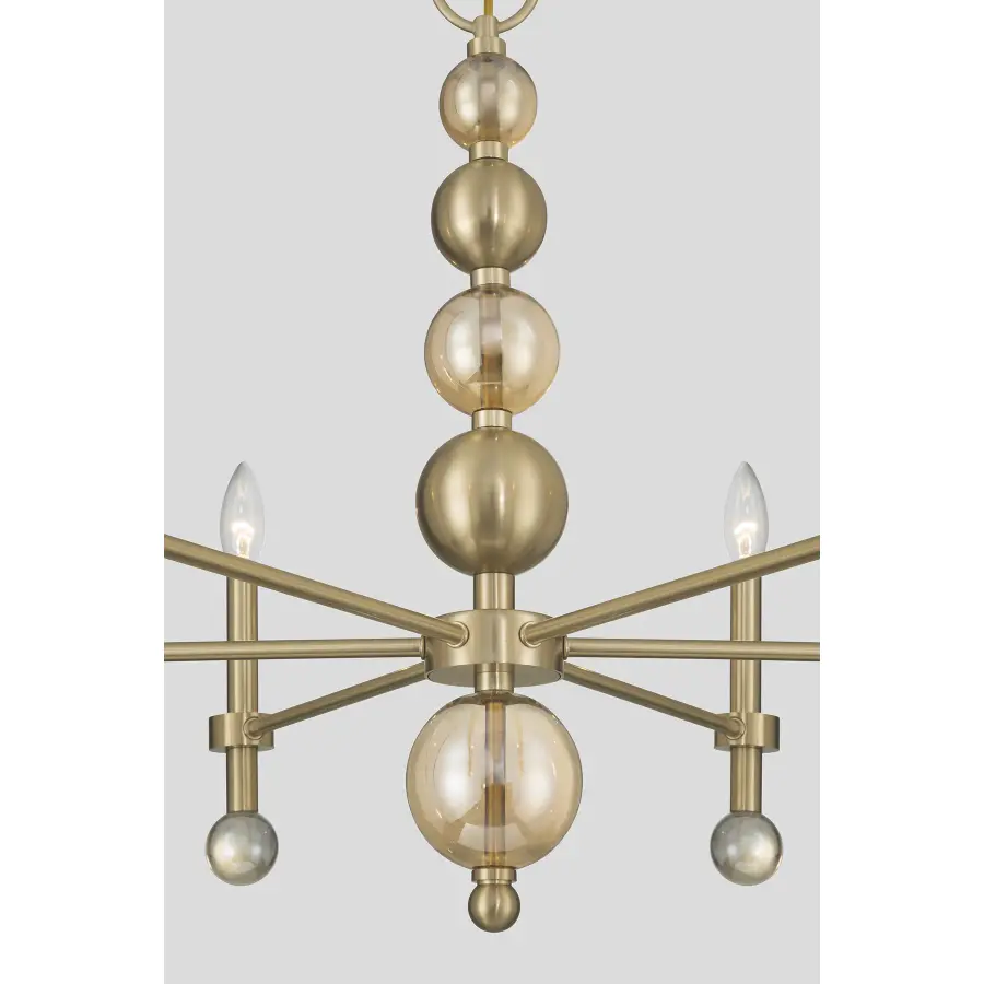Crescent 6-Light Chandelier in Noble Brass - Image 8